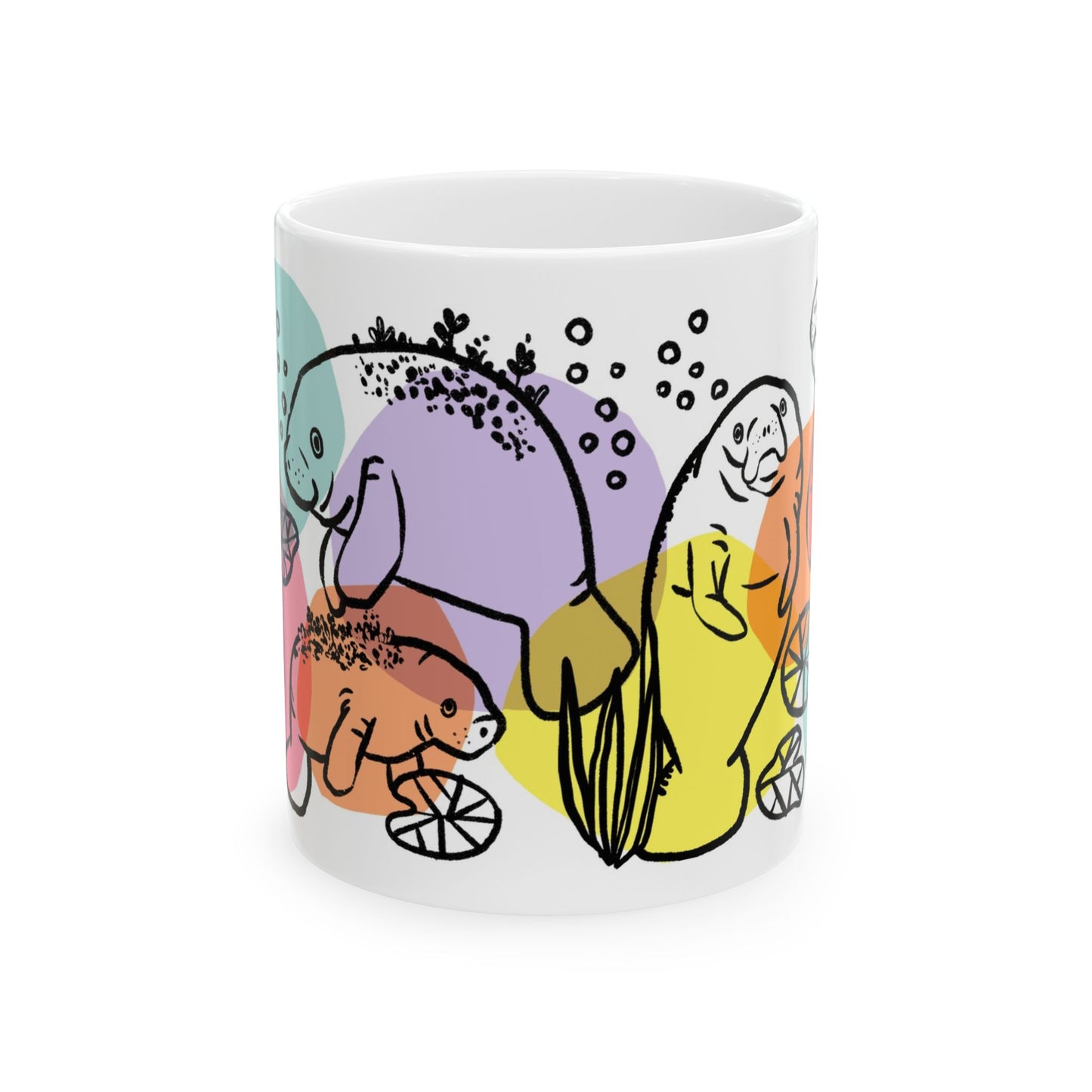Whimsical Manatee Ceramic Mug – Fun 11oz Mug for Ocean Lovers