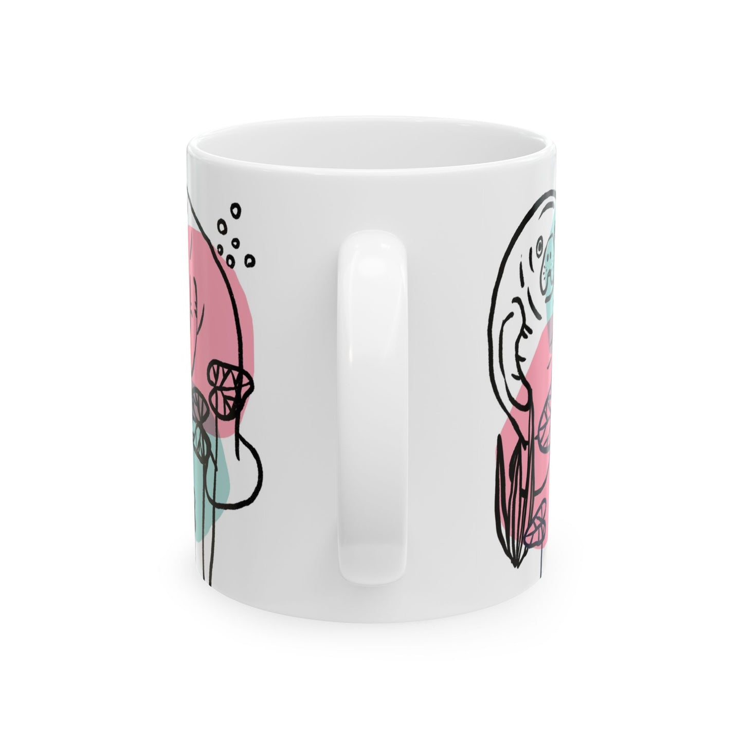 Whimsical Manatee Ceramic Mug – Fun 11oz Mug for Ocean Lovers