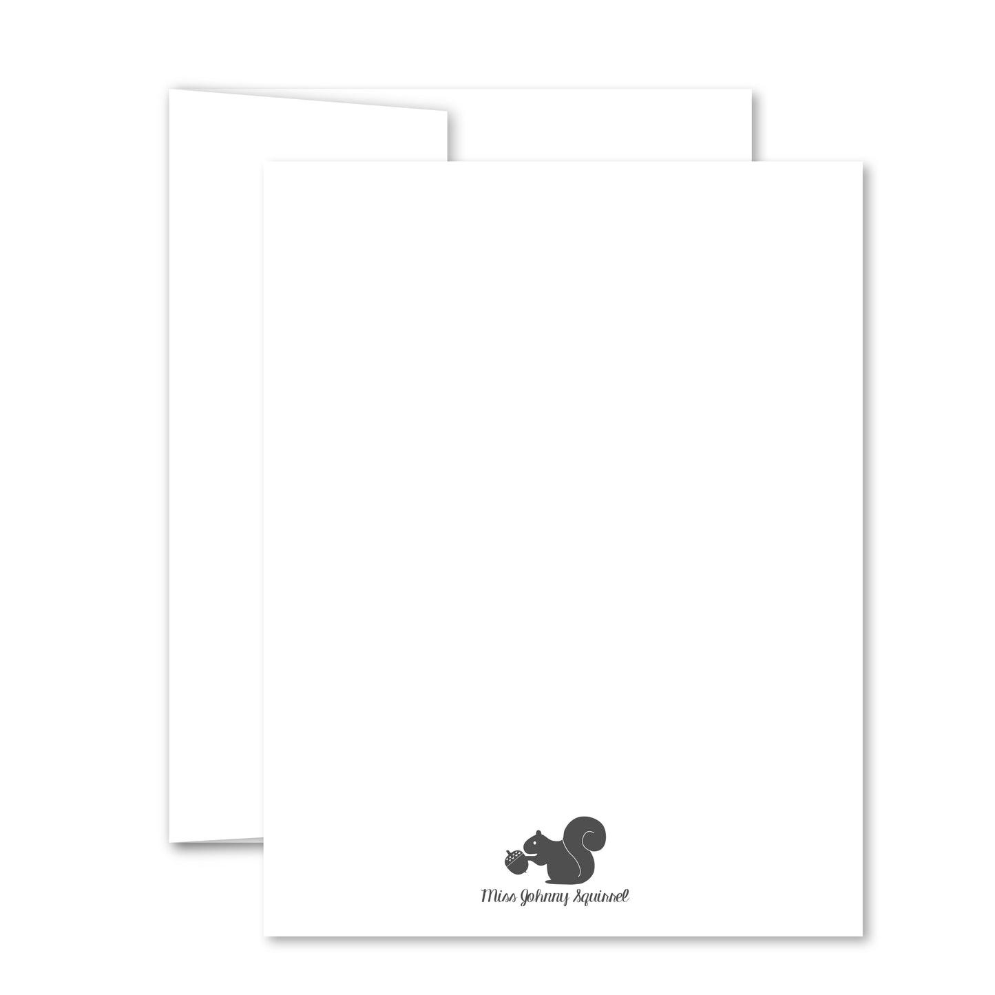Miss Johnny Squirrel Greeting Card - Reverse Side