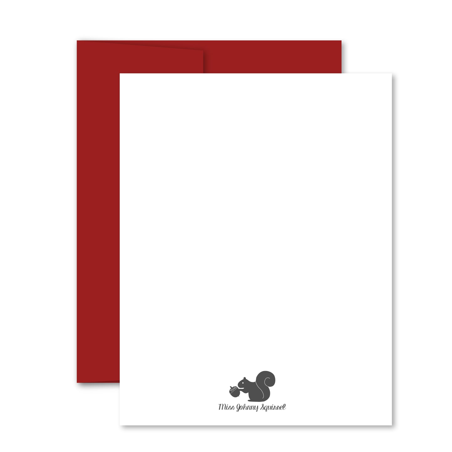 Miss Johnny Squirrel Greeting Card - Reverse Side