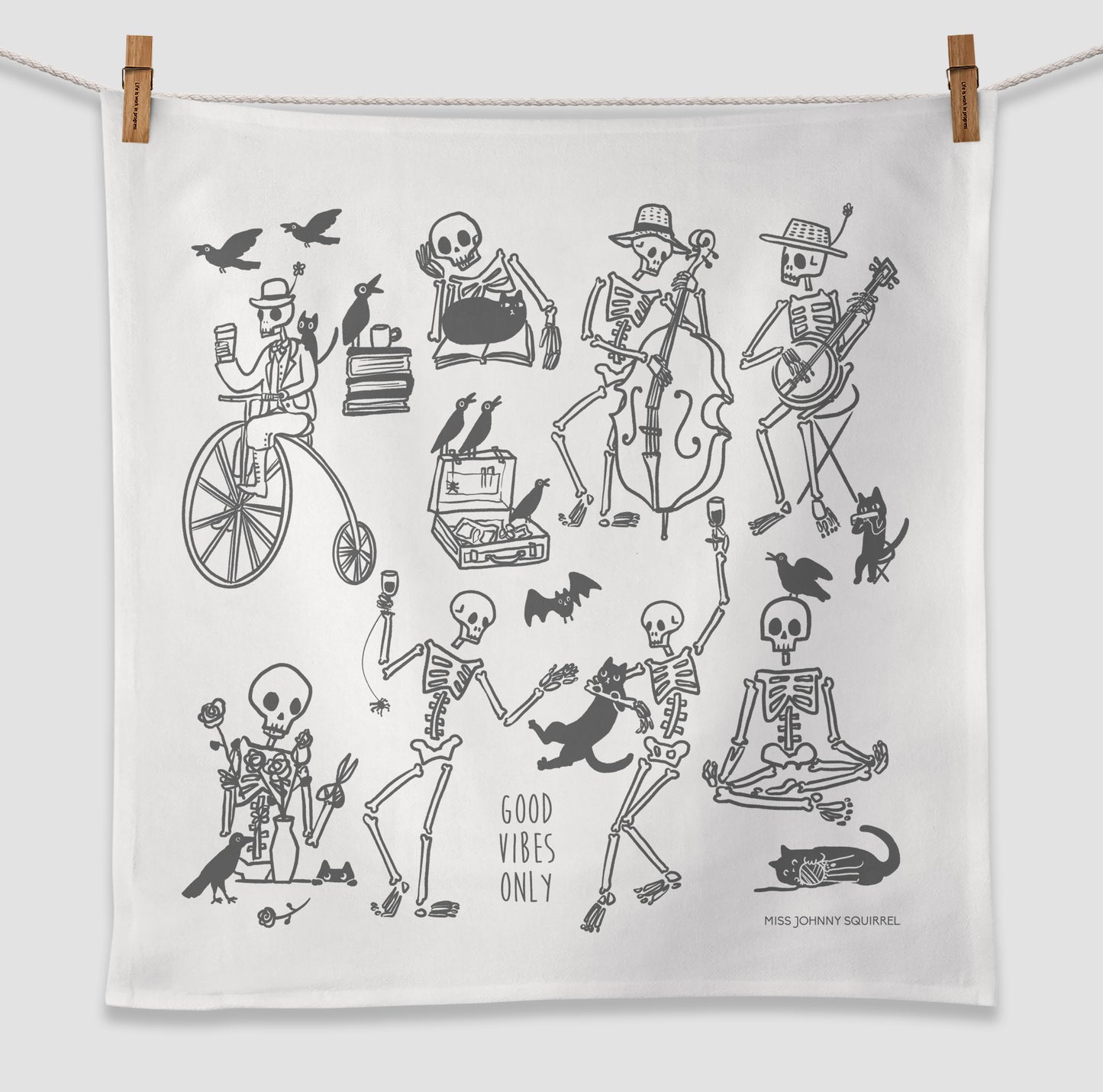 Skeleton Tea Towel