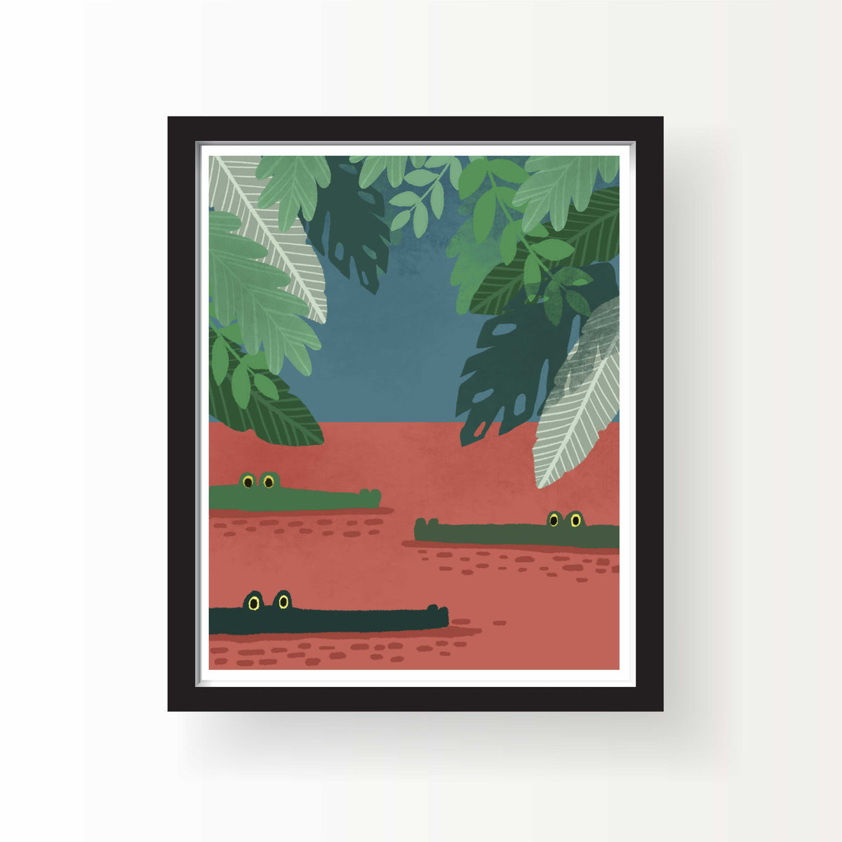 Swamp Gators 8x10 Art Print – Whimsical Animal Wall Art for Kids Rooms or Cozy Corners (Copy)