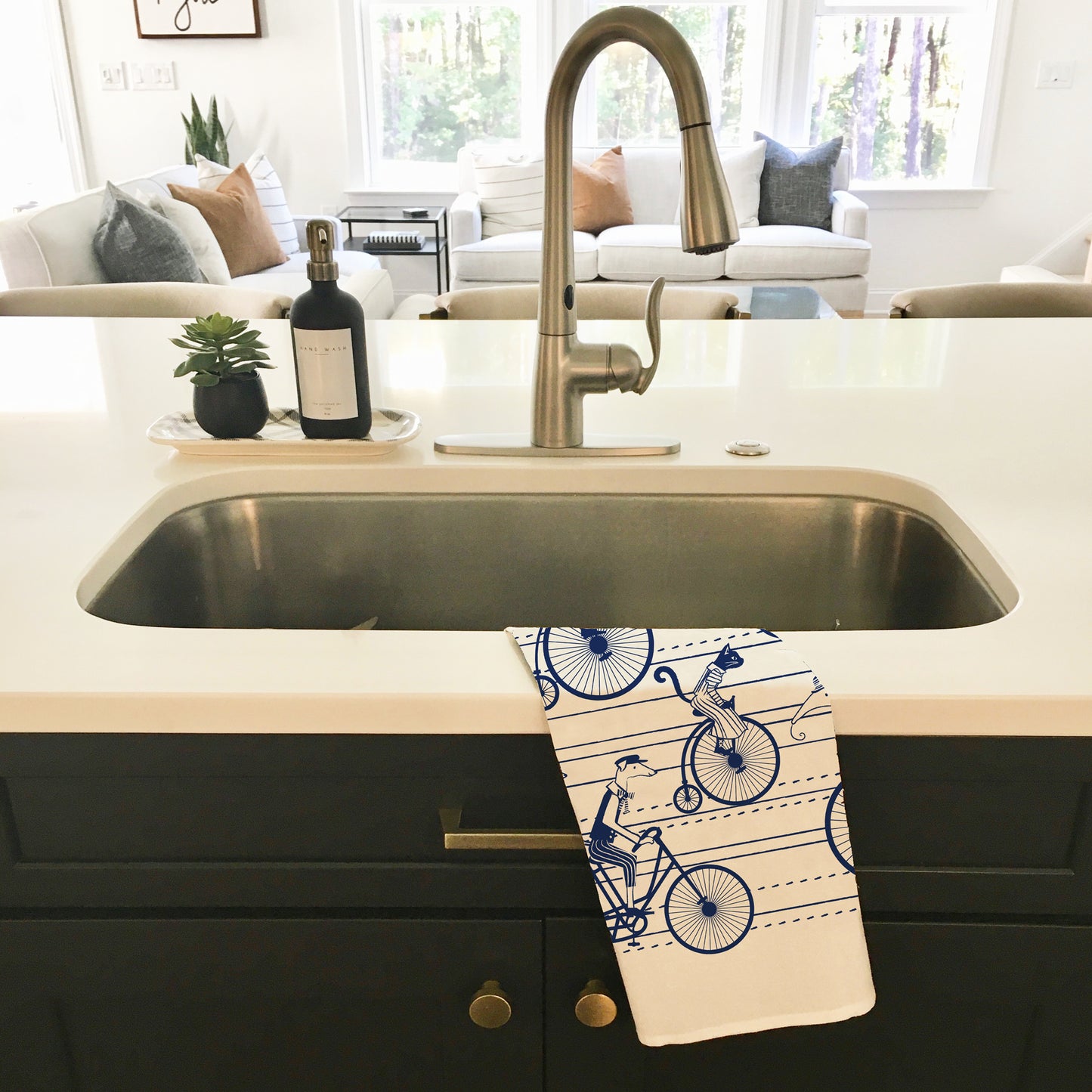 Victorian Bicycle Animal Tea Towel