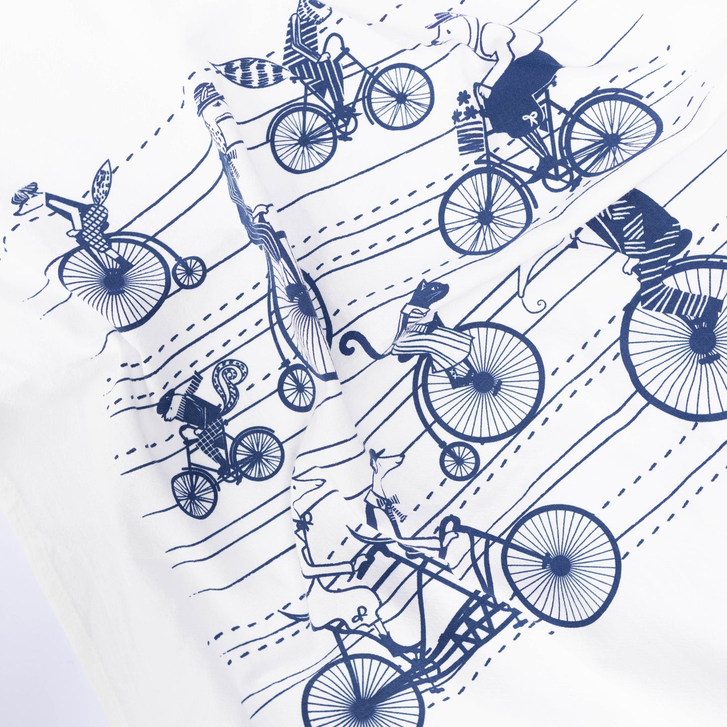 Victorian Bicycle Animal Tea Towel