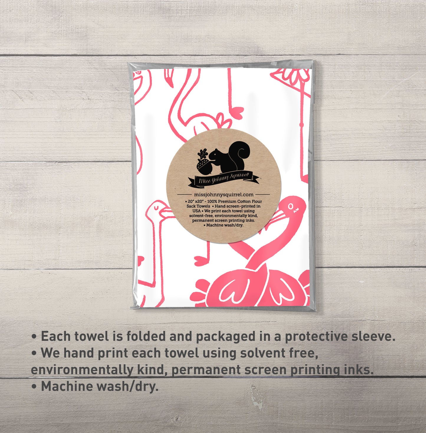 Pink Flamingo Tea Towel