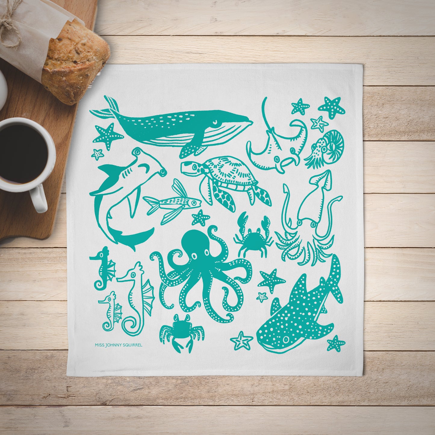 Ocean Wonders Tea Towel