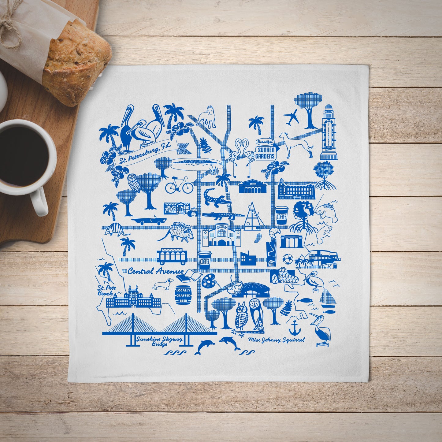 St Petersburg Map Tea Towel
