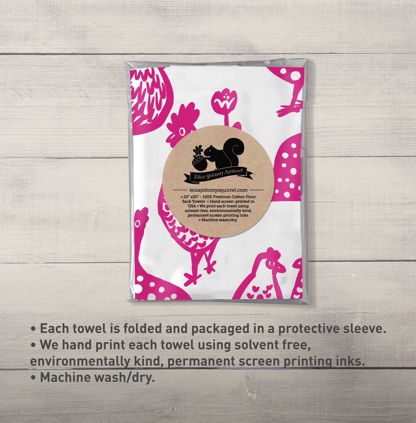 Farmyard Chickens Tea Towel