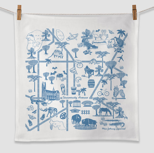 Gainesville Map Tea Towel