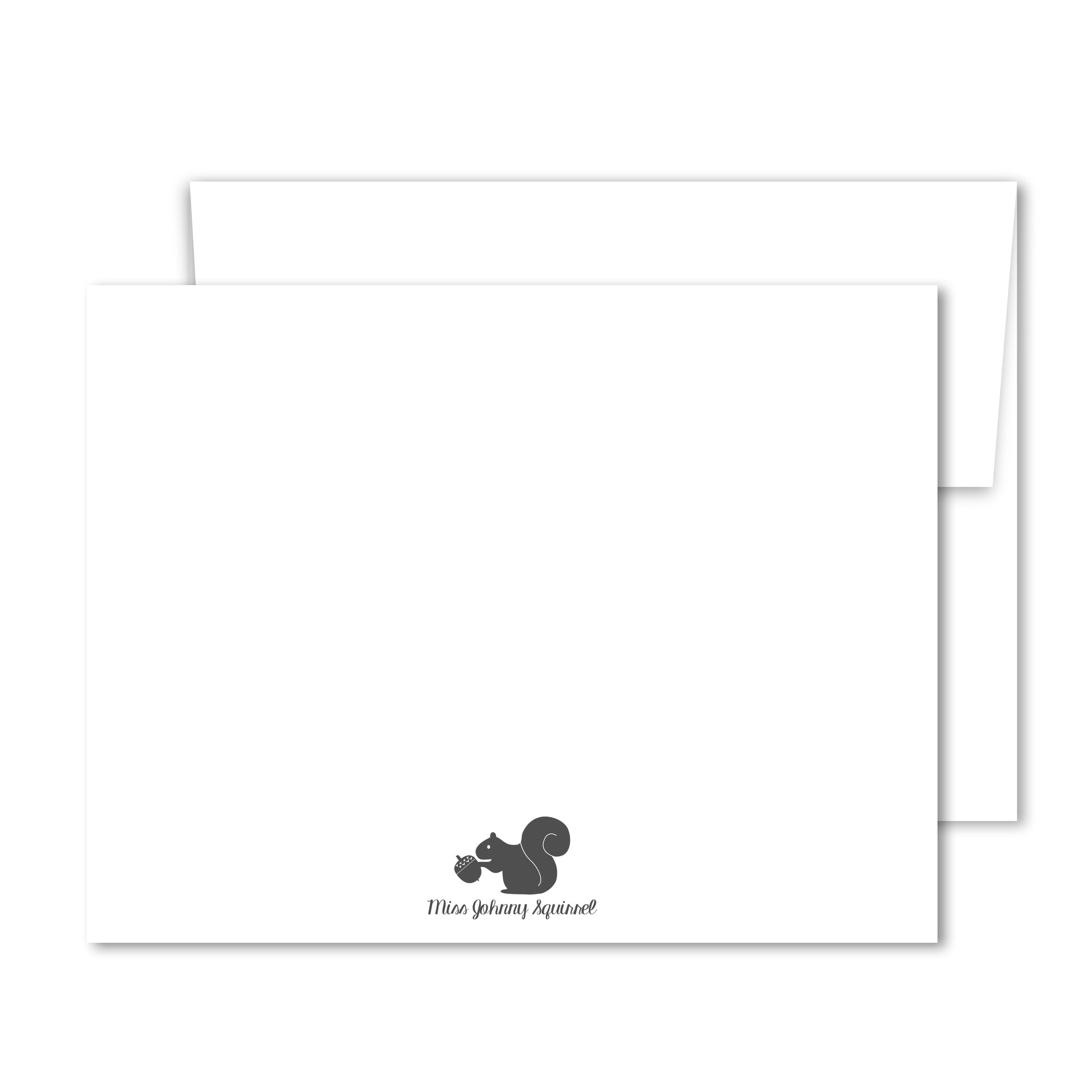 Miss Johnny Squirrel Greeting Card - Reverse Side

