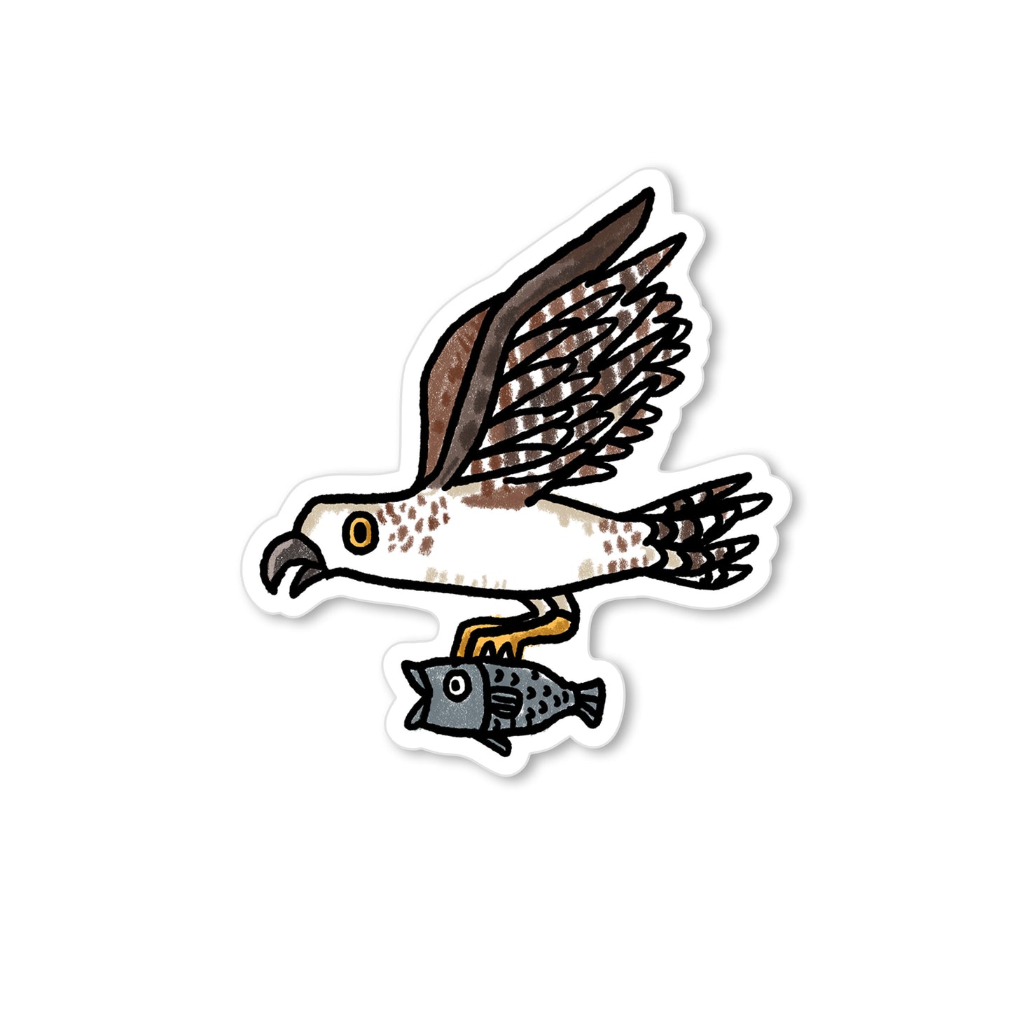 Osprey with Fish– flying osprey with fish sticker