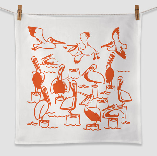 Seaside Pelican Tea Towel