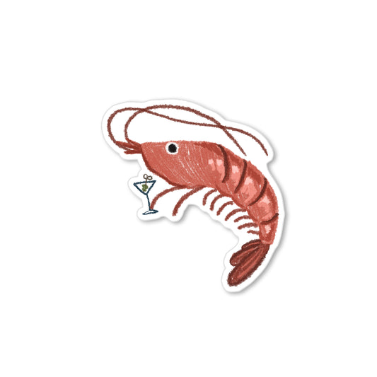 Shrimp with Cocktail sticker – funny shrimp sticker