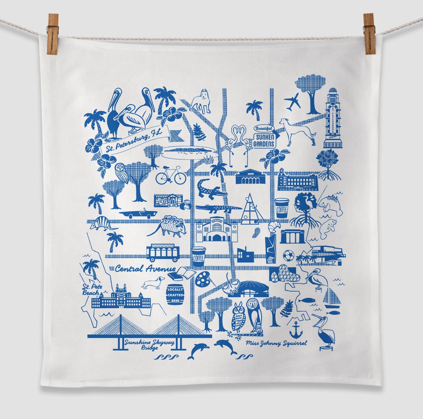 St Petersburg Map Tea Towel