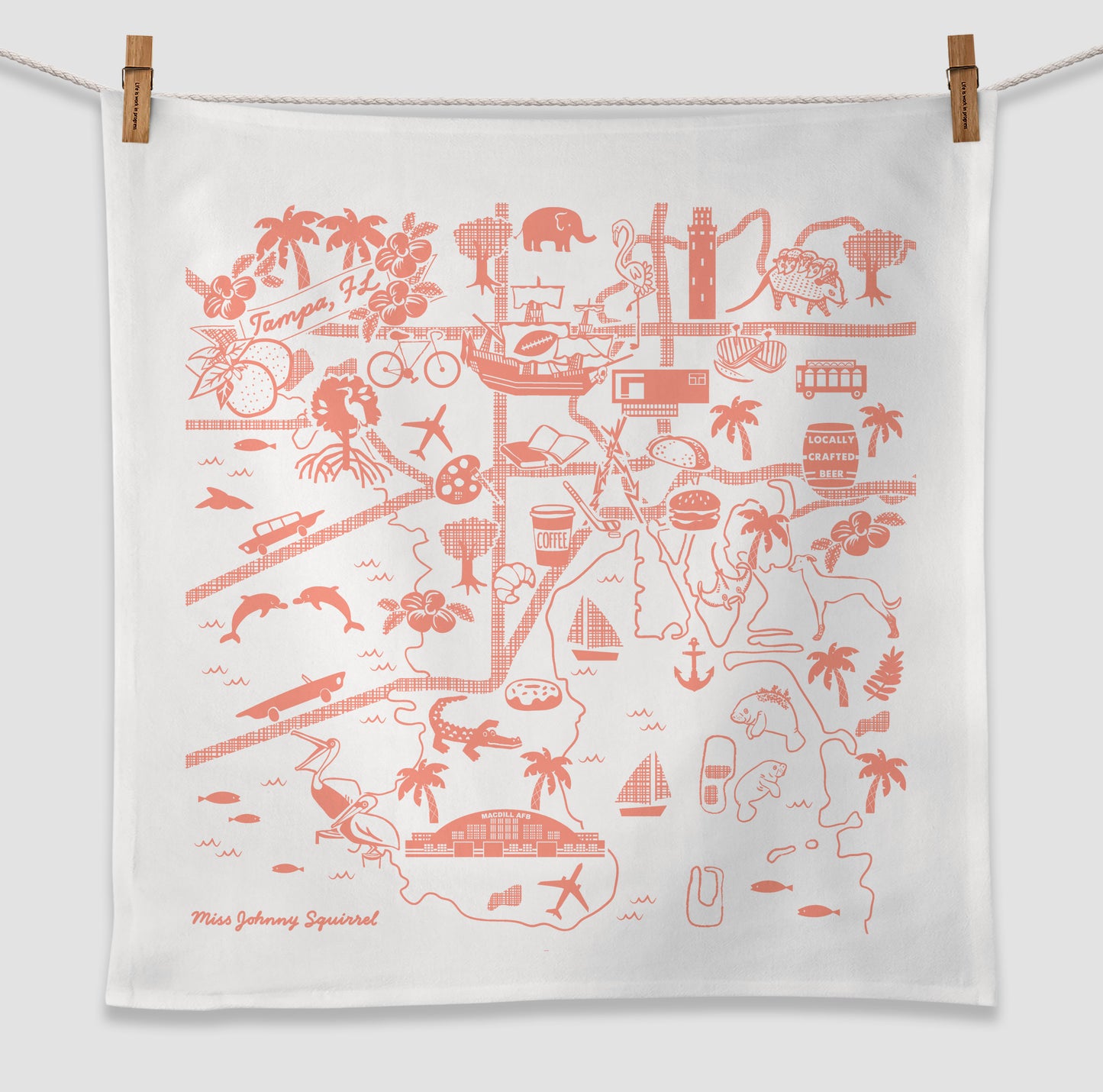 Tampa Map Tea Towel