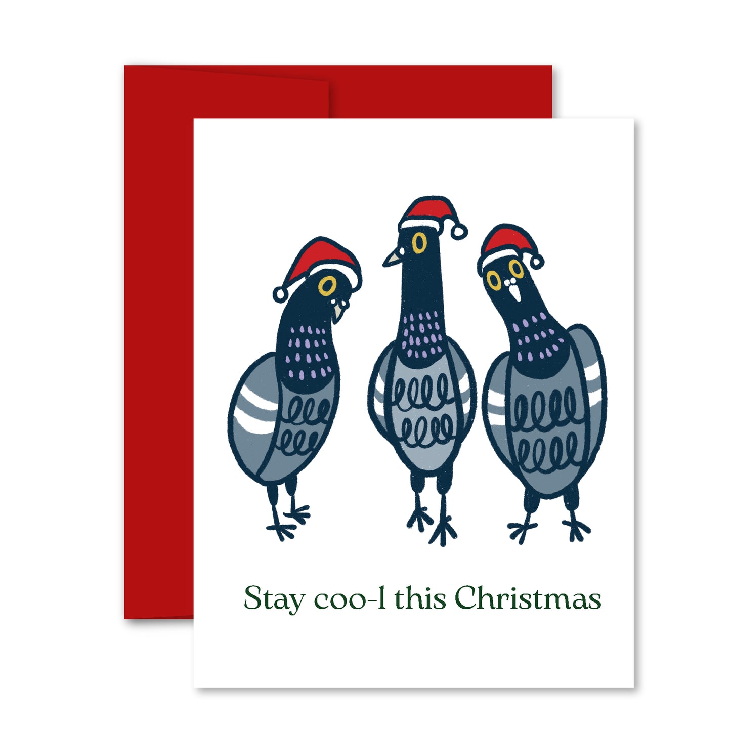 Pigeon Trio Christmas Greeting Card – Silly Christmas Card